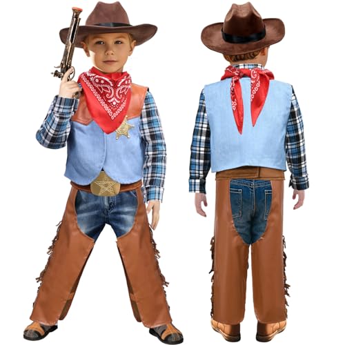 Disfraz de vaquero para niños 6 piezas miniatura 2