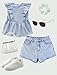 oyyniis Girl's Bow Jean Shorts Ripped Cute Y2K High Waist Straight Leg Denim Shorts Trendy Teen Girls Fashion