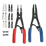 Seegeringzange Groß,Snap Ring Plier Set,Seegeringzange,Auto-Wartungswerkzeuge 2Pcs Heavy Duty Internal External Snap Ring Zangen Universal-Metall-Sicherungsring-Zangen-Set Auto-Reparatur-Werkzeug