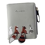 CTIRCHIU 1 Stück Tierbrieftasche klein Mini Trendy aufbewahrungssack Storage Pockets Storage Bags Card Holder karteikarten Halter Brieftasche süß Damen geldbörse süße Geldbörse Metall Grey