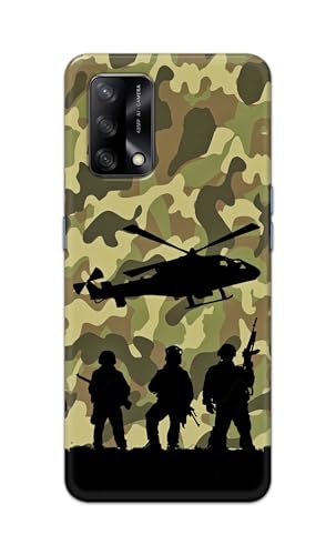 Image of Printed Hard Back Cover Case for Oppo F19 | Oppo F19s | Oppo A74 4G Back Cover (Army) -1111