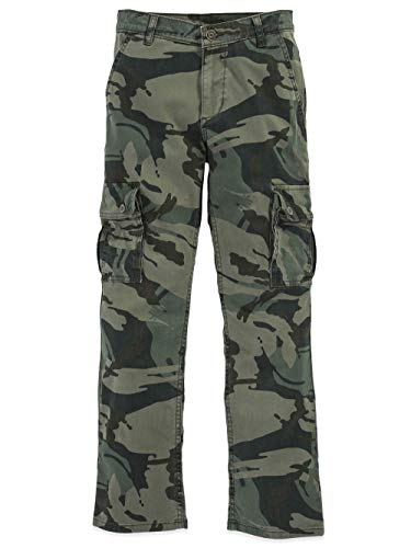 Wrangler Husky Boys' Premium Stretch Cargo Pants with Adjust-to-Fit Waistband, Slim Fit (Forest Green Camo, 8 Husky)4