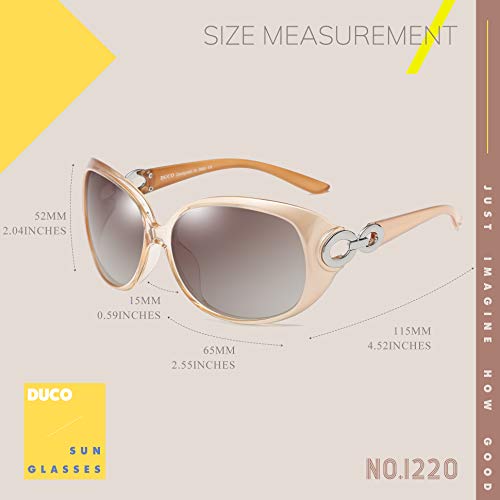 image for DUCO Shades Classic Oversized Polarized Sunglasses for Women 100% UV P