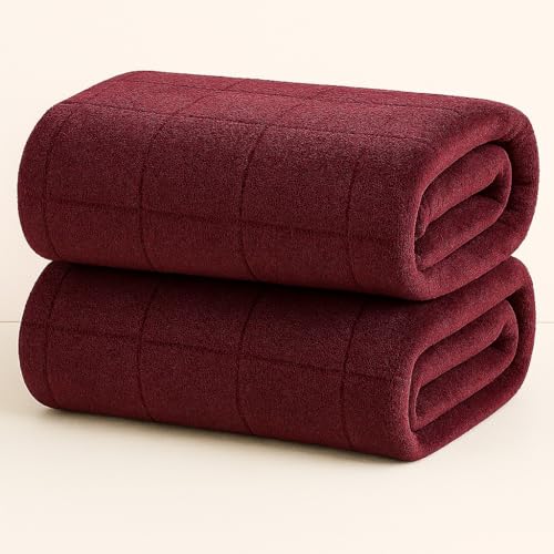 Corredocasa Plaid Coperta in Soffice Pile in Coral in Tinta Unita Made in Italy -Super Extra Morbida Grande Perfetta per un Caldo Letto Divano Misura Maxi cm.160X210 (Bordeaux)