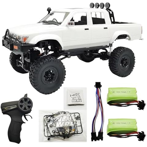 Skymaker WPL C64-1 RC Car 1:16 Hailax 2.4G 4WD Remote Control Pick-up Truck RC Rock Crawler RC Truck 4x4 Off-Road Vehicle Mode 260 Motor New Gearbox Two Batteries for Adult RC Hobby Cover