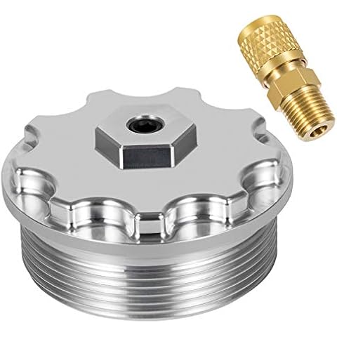Camoo Fuel Filter Cap With Fuel Pressure Port Aluminum for 2003-2007 Ford Powerstroke Diesel 6.0L F250,F350,F450,F550,F650,F750,Excursion Cover
