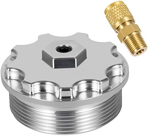 Camoo Fuel Filter Cap With Fuel Pressure Port Aluminum for 2003-2007 Ford Powerstroke Diesel 6.0L F250,F350,F450,F550,F650,F750,Excursion