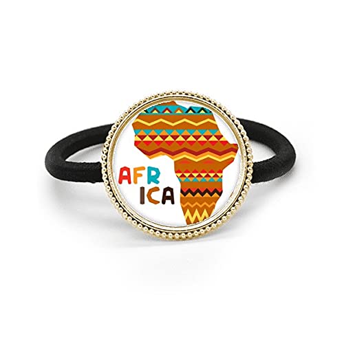 Élastique à cheveux Afrique en métal argenté et élastique noir résistant