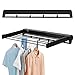 Produktbild Nisorpa Unsichtbarer Wäscheständer zur Wandmontage, zusammenklappbar, Wandmontage, Kleiderbügel, Wäscheständer, Wandhalterung, Trockenständer für Wäsche, 7 Trockenstangen (schwarz)