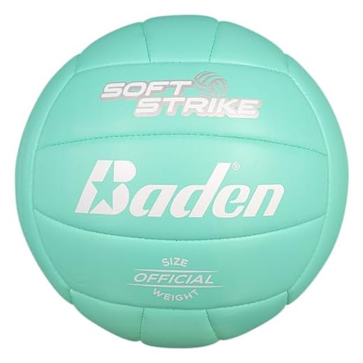Baden | Soft Strike | Cushioned Synthetic Leather Recreational Volleyball | Indoor/Outdoor for Beginners & Youth | Official Size | Teal