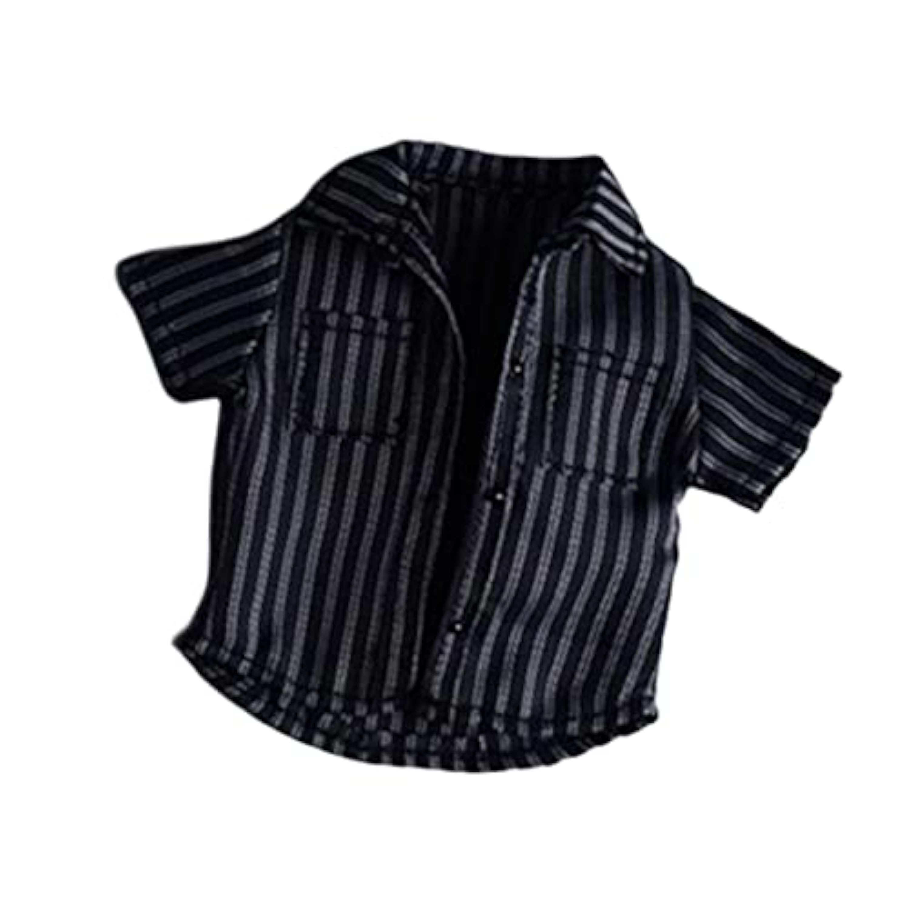 Colcolo Camisa a Rayas para Figura Masculina, Ropa de Muñeca Hombre 6 Pulgadas, Edición Coleccionable, Negro