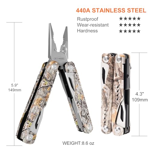 Image of PERWIN Multitool - 26 in 1 Multi Tool Pliers with Pocket Knife, Bottle Opener, Saw, EDC for Survival Camping, Hunting and Hiking, Stainless Steel