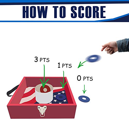 Flag Series Wooden Washer Toss Game Set Portable Washers Game Lawn Backyard Outdoor Games With 8 Metal Washers #TOP3