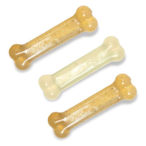 Nylabone Original Bone Flexi Chew toy for Dogs, Dog Toys for Moderate Chewers, Chicken Flavor, Small - Up to 25 Ibs, 3 Pack