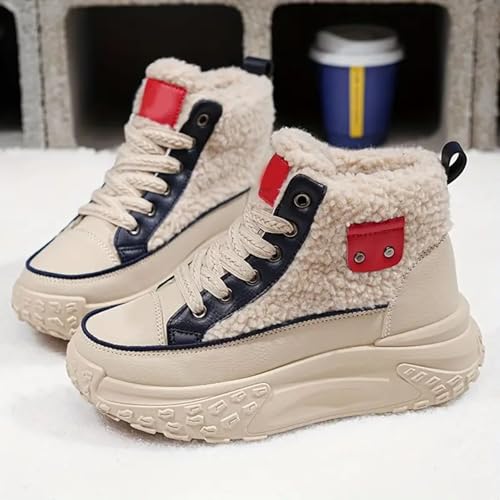 High Top Sneakers for Women Casual Winter Warm Platform Sneakers with Faux Fur Fleece Lining3