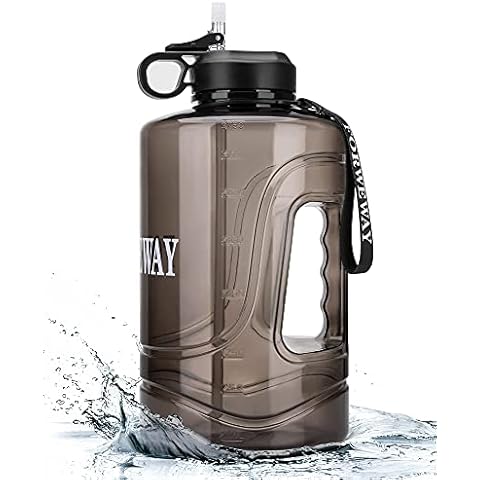 FORWEWAY 1 Gallon Water Bottle with Straw BPA-Free Reusable Large Water Bottle with Handle Poratble Gallon Water Bottle 3.78L/128oz Big Water Jugs with Handle for Outdoor Hiking Camping Travelling Cover