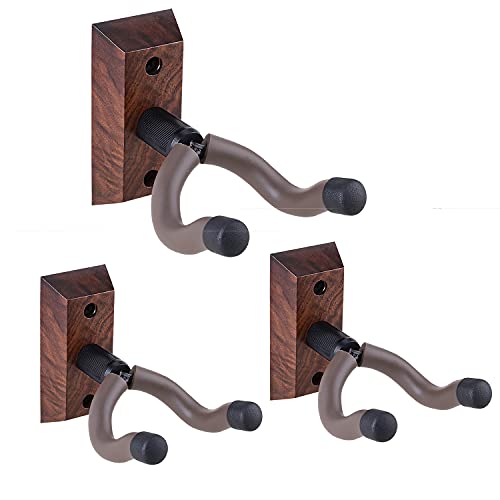 Lot de 3 crochets muraux en noyer noir pour guitare acoustique, électrique, basse - Les Beatles, Paul McCartney, John Lennon, RIngo Starr, George Harrison Lot de 3 crochets muraux en noyer noir pour guitare acoustique, électrique, basse – Image 8
