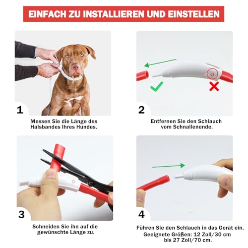 Nepfaivy Leuchthalsband Hund USB Aufladbar - Wasserdichtes Hundehalsband Leuchtend mit Verstellbarer Länge, LED Halsband für Hunde mit 4 Beleuchtungsmodi für Sicherheit, Rot