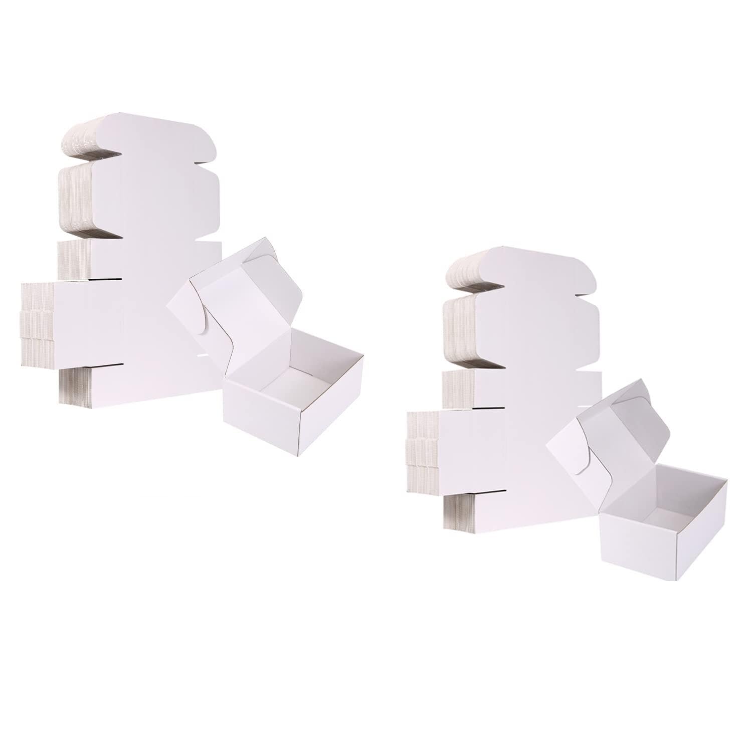 8x6x3 and 9x6x4 White Shipping Boxes Set of 50 Small Corrugated Cardboard Mailer Boxes for Small Busines,Mailing Boxes for Packaging,Moving,Wrapping Gift