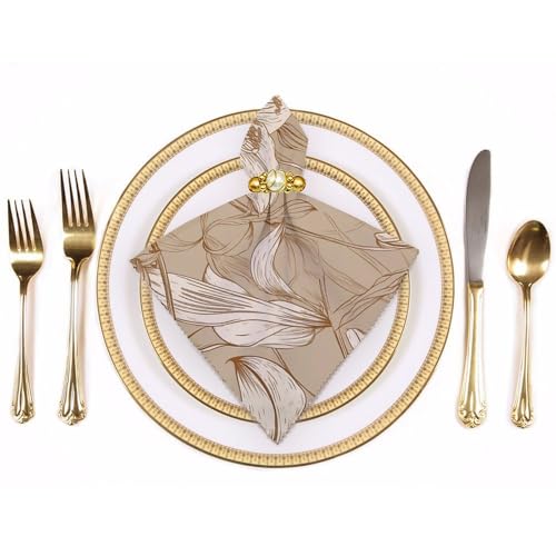 Servilletas de tela beige 45x45 cm set x4 miniatura 3