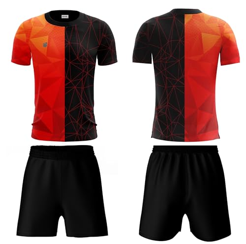 Image of Inkholic Mens Round Neck Half Sleeves Football Jersey and Shorts Set,