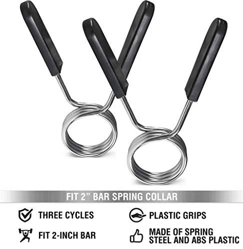Dickplay Barbell Spring Collar Clips 2 Inch,Oefening kragen Halterklemmen voor Olympische Bars Gewicht Gym Fitness Training Halters, Zachte Plastic Handvaten,Hoogwaardig staal, Veilig en Betrouwbaar - Afbeelding 5