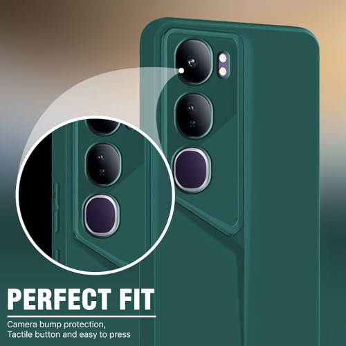 Image of WOW IMAGINE Slim Back Cover for Vivo Y300 5G | Blade Series Ultra Thin Case with Lightweight Design | Camera Protection | Soft Matte Silicone Flexible Mobile Case - Green