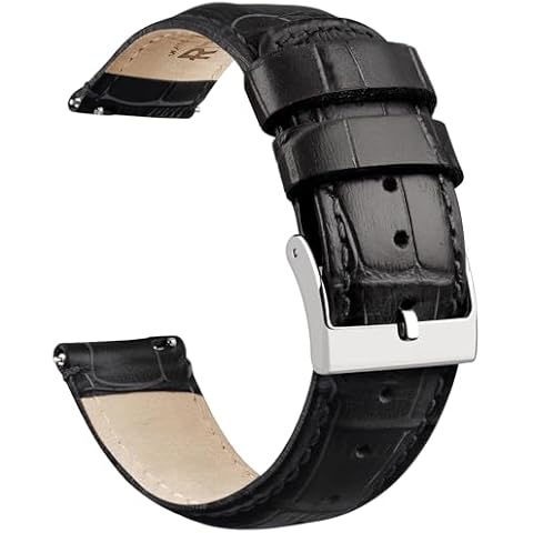 Ritche Quick Release Leather Watch Bands Genuine Leather Watch Strap for Samsung Galaxy Watch 6 Band Classic 43mm 47mm 40mm 44mm 18mm, 20mm or 22mm for Men and Women, Valentine's day gifts for him or Cover