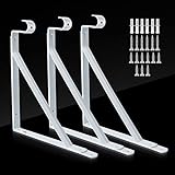 Closet Rod Bracket, 3 Pack Heavy Duty Closet Rod Support 11×10.2×1 Inch, White Closet Shelf & Rod Br