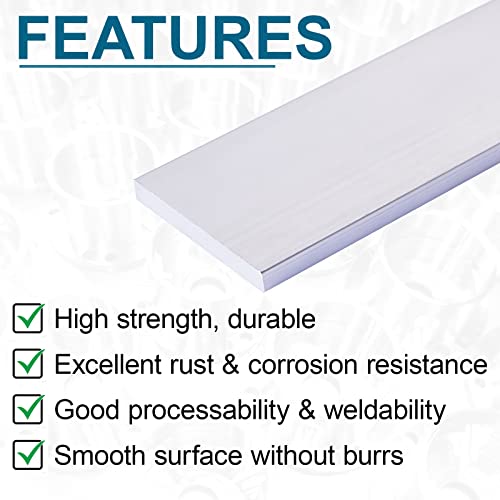 3 Pieces Square Aluminum Bar, 1/4" Thickness X 2" Width X 12" Length Square Aluminum Flat Bar, 6061 Aluminum Flat Plate, 6Mm X 50Mm X 305Mm T6511 Solid New Mill Stock #TOP2