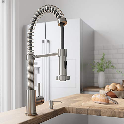 VIGO VG02001STK2 VG02001STK1 Edison Pull-Down Spray Kitchen Faucet, Stainless Steel