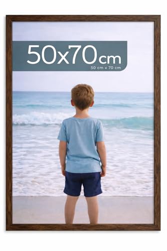 LPVS Cadre 50x70 cm – Cadre Photo Bois MDF avec Verre Acrylique – Cadre Mural pour Affiche, Photo ou Poster – Décoration Tout Style - Entreprise Française