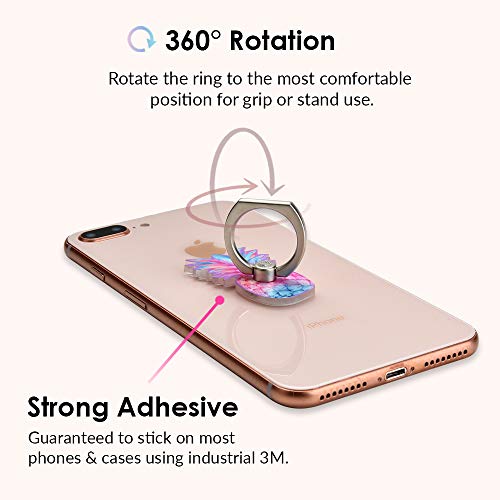 Image of Velvet Caviar Cell Phone Ring Holder - Finger Ring & Stand - Improves Phone Grip Compatible with iPhone, Galaxy and Most Cases (Except Silicone /Leather) - Pineapple