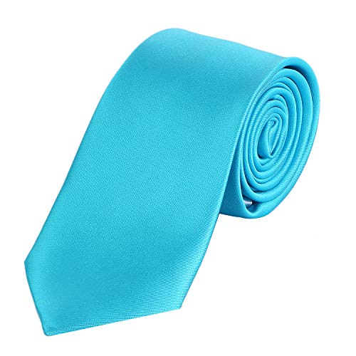 DonDon Cravate homme 7 cm classique fait main pour le travail ou occasions spéciales turquoise
