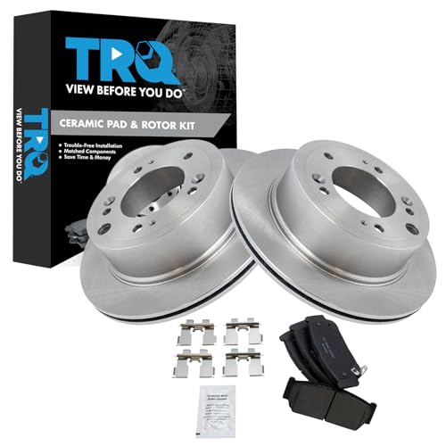 Image of TRQ Rear Ceramic Brake Pad and Rotor Set