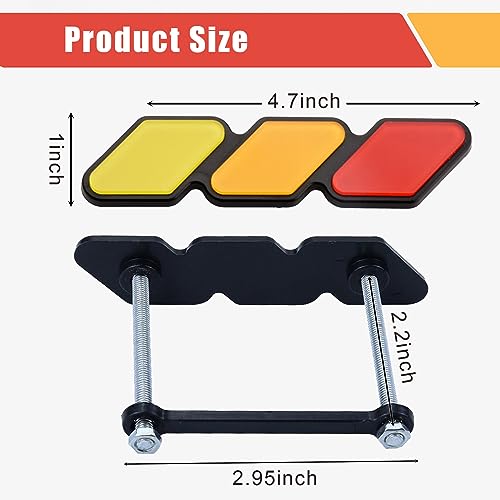 Image of ZKFAR 1 PC Tri-Color Grille Badge Emblem Decoration, Insert Car Truck Label Accessories, Emblem Decoration Compatible with Tacoma 4Runner Tundra (Yellow & Orange & Red)