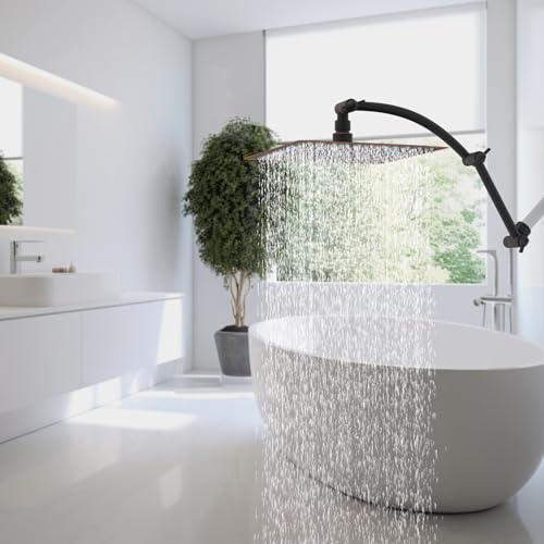 Hibbent 12'' Rain Shower Head with 16'' Extension Arm, Oil Rubbed Bronze - image 7