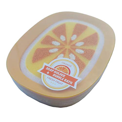 HEAVENGLOW Fruit Shaped Shower Soap Dish Tray Holder Bathroom Soap Basket Orange