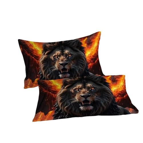 Housse de couette lion pour lit double, parure animaux animauxs - 7
