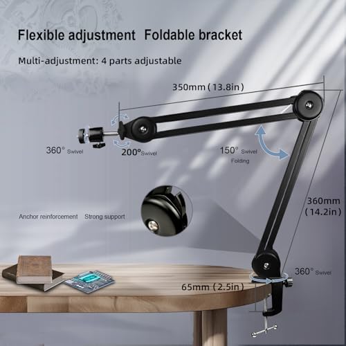 Image of NICE-POWER Digital Microscope, 48MP 4K 1080P HDMI Type-C /USB Industrial Video Microscopes Camera, 150X Zoom C-Mount Lens, Foldable Stand, LED Ring Light, Soldering Microscope for Electronics Repair