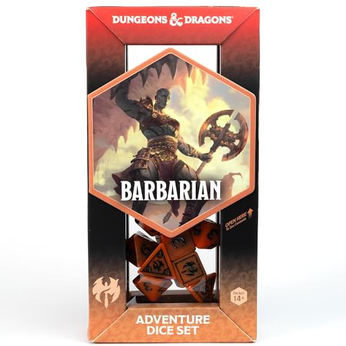 D&D Adventure Dice (Barbarian Class: Orange) by Sirius Dice - Image 3