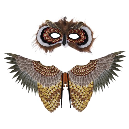 Costume de hibou pour enfant : cape d'oiseau et masque en plumes pour fêtes