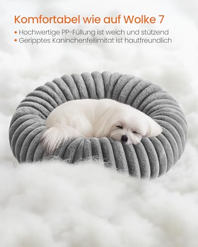 Feandrea Hundebett, 60 cm Durchmesser, waschbar, weiche Polsterung