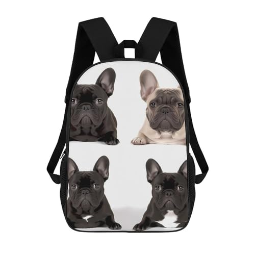 DJUETRUI Zaino da viaggio leggero per uomo e donna con bulldog francese, zaino da trasporto per laptop da 43,2 cm, bulldog francese, bulldog francese, 17', Bulldog francese, 17inch