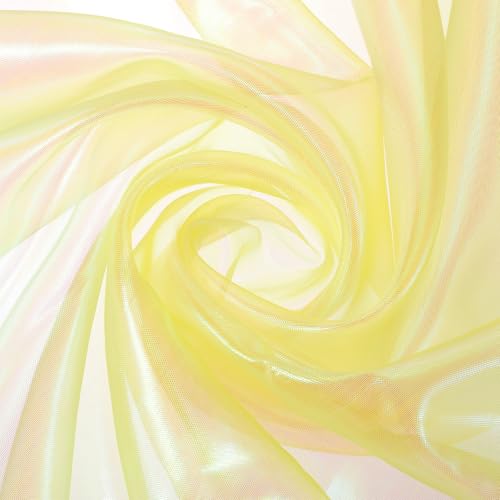 Organza pour mariage et rideaux tissu laser transparent jaune 10 verges