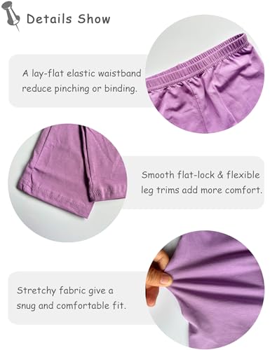 Kiench 5 Pack Girls Leggings Cotton Ankle Length Tights Pants Assorted3