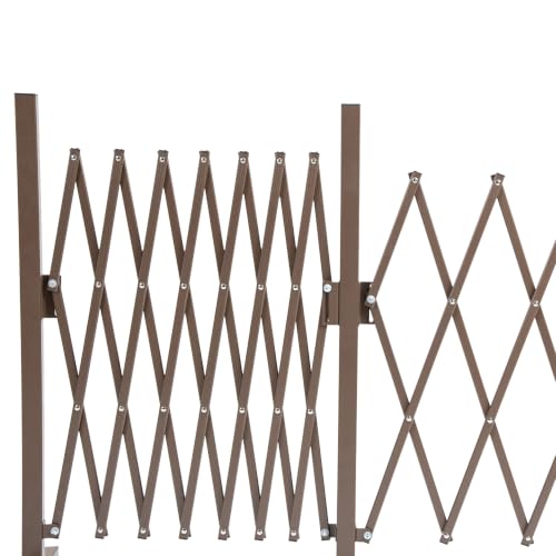 Outsunny Scherengitter Absperrgitter Ausziehbar 52-405cm Braun H103,5cm