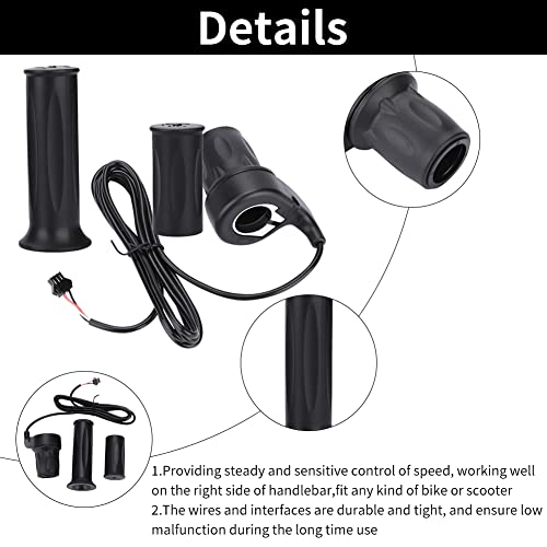 Keenso Fastest Ebike Throttle, 1 Pair 3 Wires Universal Electric Bike E-Bike Twist Throttle Handle For 22.5Mm Handlebar #TOP2