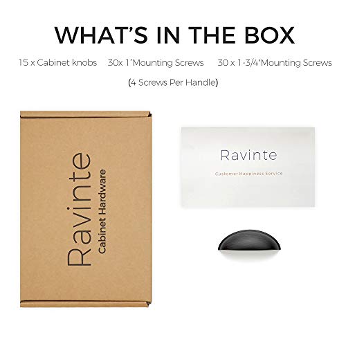 Image of Ravinte Oil Rubbed Bronze Drawer Pulls Cabinet Cup Pulls 3 Inch 15 Pack | Kitchen Hardware, Cup Pull Shape, Cabinet Handles, Drawer Handles, Smooth Drawer Grip,For Dressers, Cupboards
