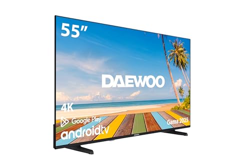 Daewoo 55DM60UA - Android TV 55 Pulgadas 4K HDR, Dolby Vision & Dolby Atmos, Chromecast Built In, Bluetooth, Compatible con Google Assistant
